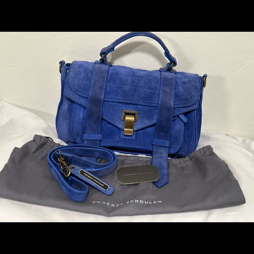 Proenza Schouler PS1 Medium Blue Suede